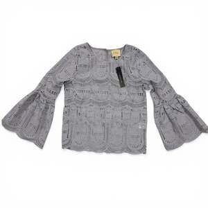 I.Madeline NWT Lavender Crochet Lace Bell Sleeve Blouse Coquette Girl